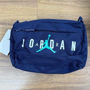 AIR JORDAN Midnight Navy Blue Double Zip Compartment Adjustable Strap Fanny Pack
